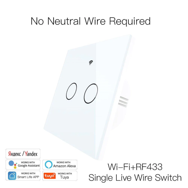 Intrerupător Tactil Wireless Moes cu WiFi + RF - Control Inteligent și Design Elegant