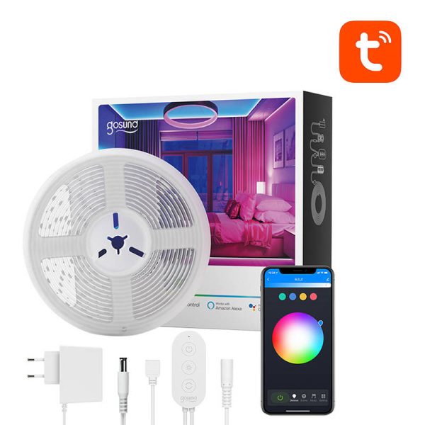 Bandă LED Smart WiFi Gosund SL2 – RGB, 5m, Control prin Aplicație și Comenzi Vocale